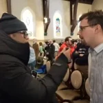 Screenshot from video taken during protest in Minnesota.